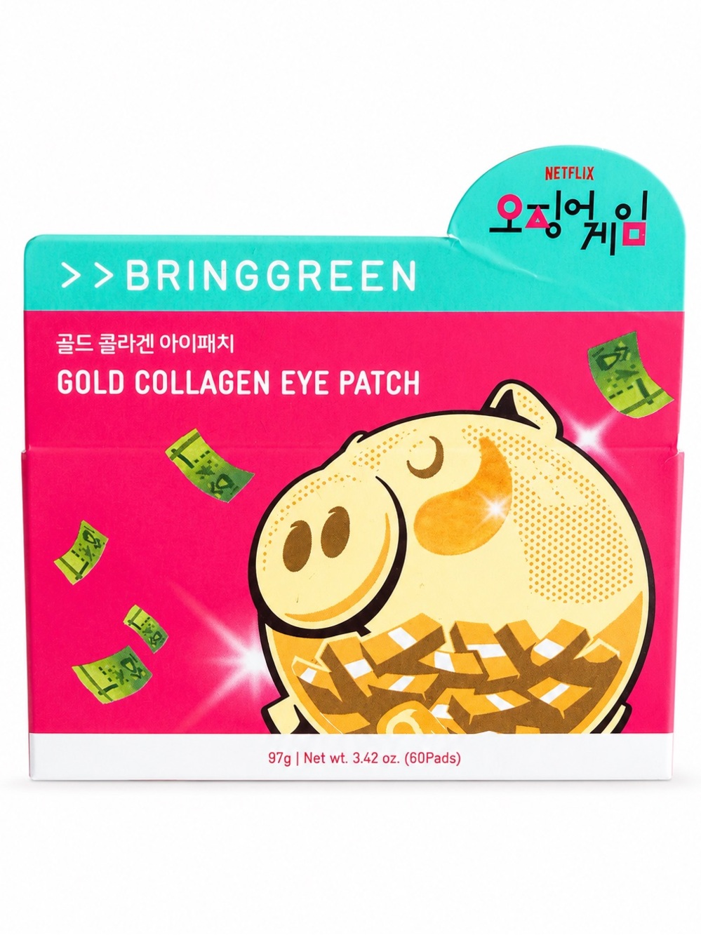 BRINGGREEN x Squid Game Gold Collagen Eye Patch 60 Pads K-Beauty | NEW
